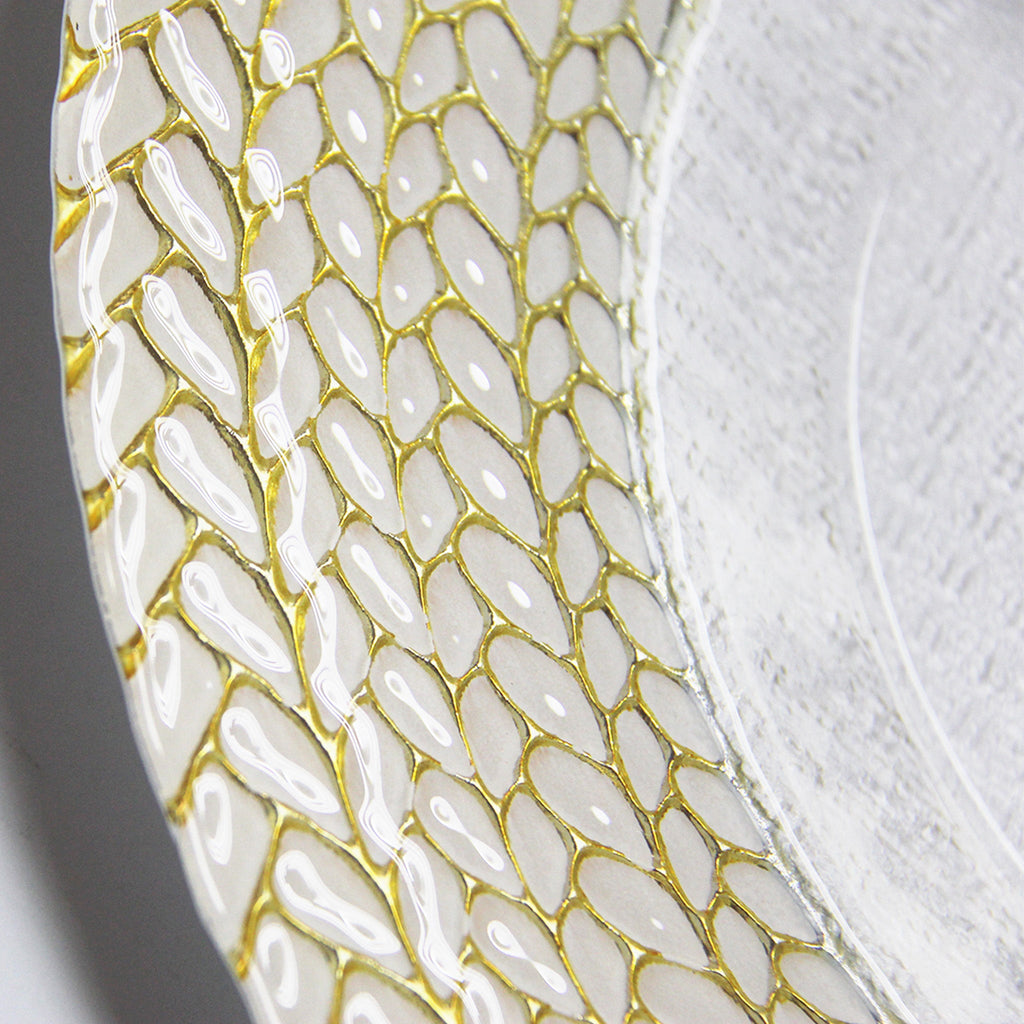 Gold Braided Rim Glass Charger Plate