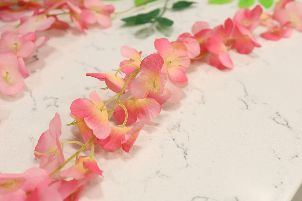 12 Pack Hanging Wisteria Vines Silk Flower Stem - Fuchsia