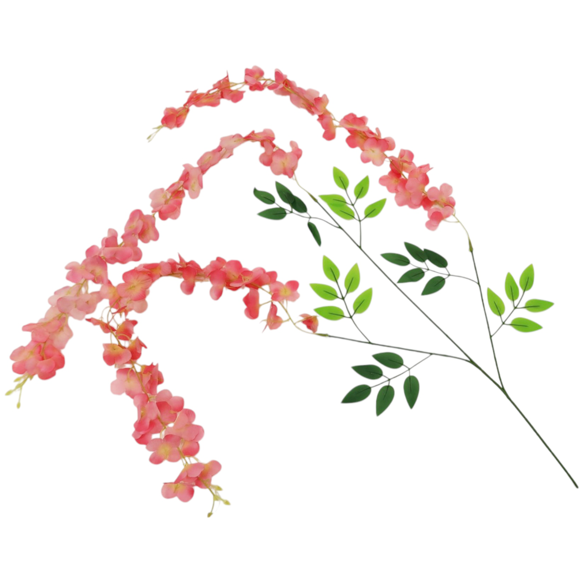 12 Pack Hanging Wisteria Vines Silk Flower Stem - Fuchsia