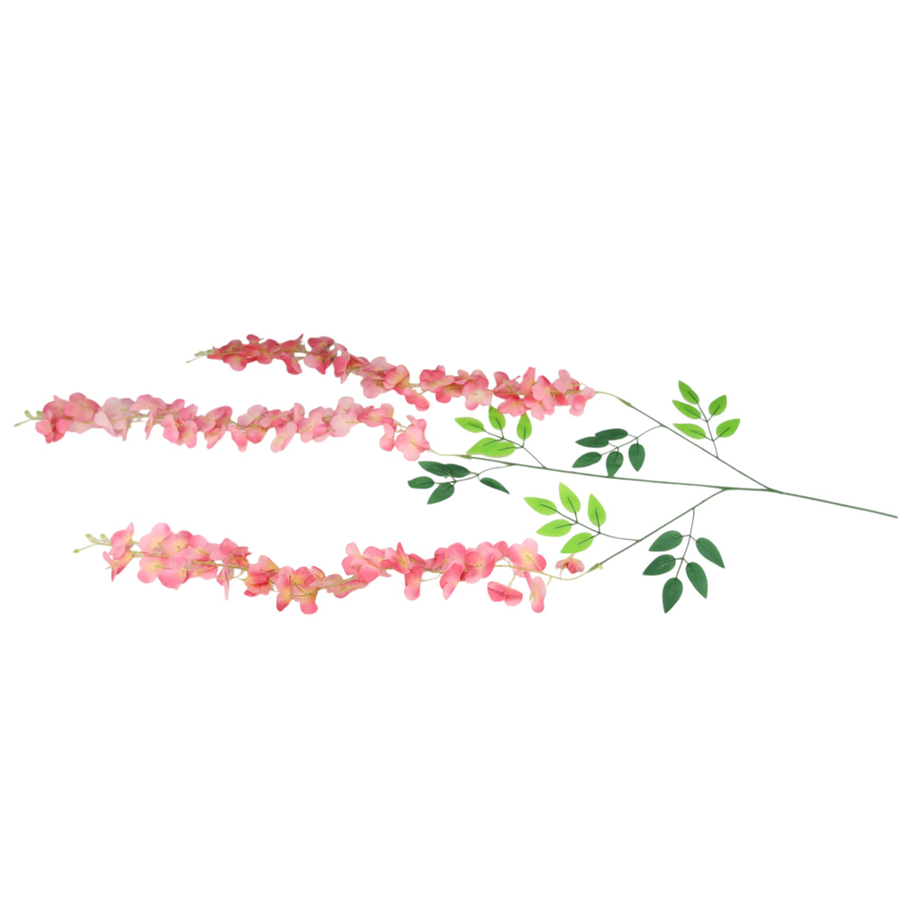 12 Pack Hanging Wisteria Vines Silk Flower Stem - Fuchsia