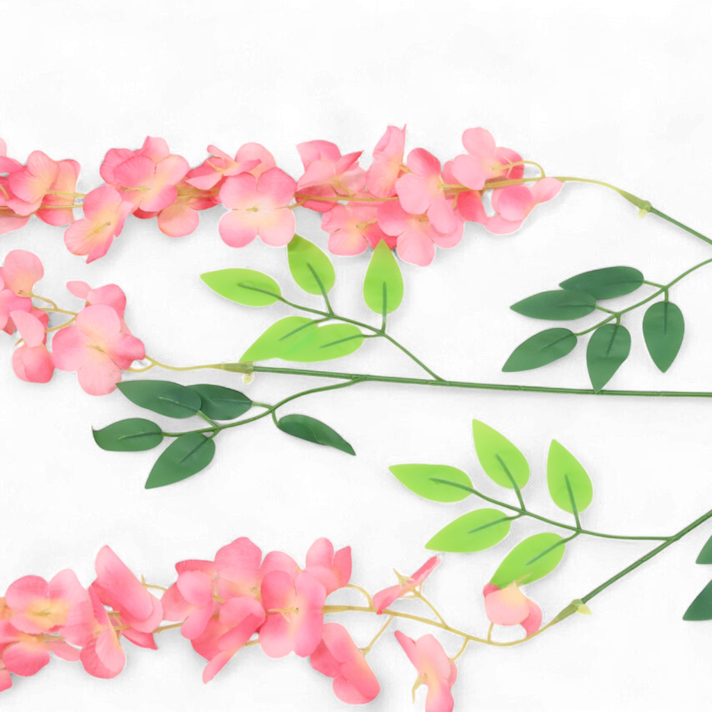 12 Pack Hanging Wisteria Vines Silk Flower Stem - Fuchsia