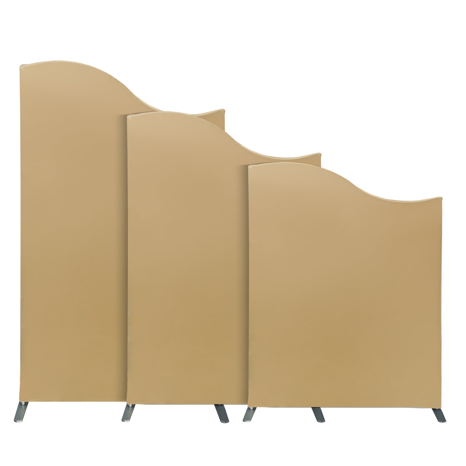 Spandex Arch Covers for Heavy Duty Wave Frame Backdrop 3pc/set - Champagne