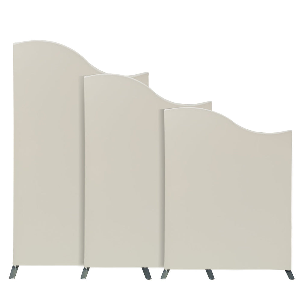 Spandex Arch Covers for Heavy Duty Wave Frame Backdrop 3pc/set - Ivory