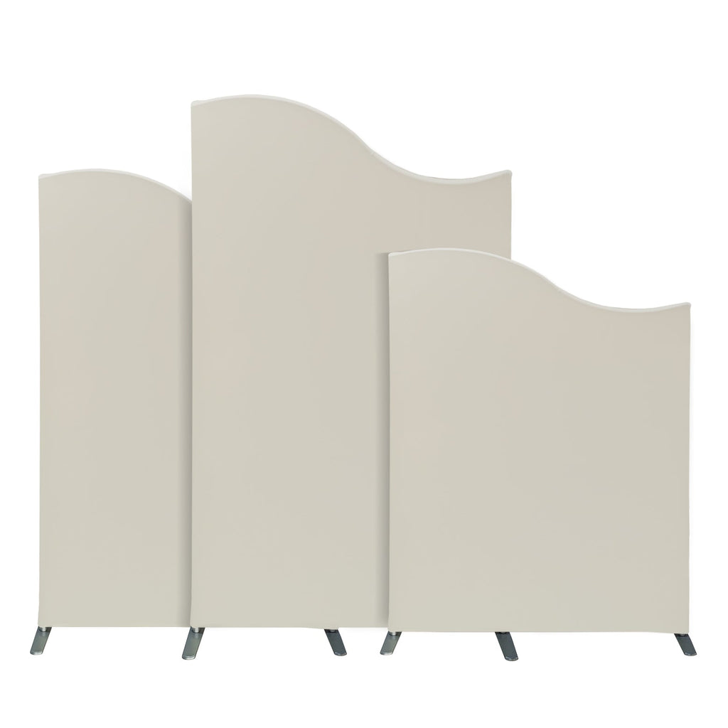 Spandex Arch Covers for Heavy Duty Wave Frame Backdrop 3pc/set - Ivory