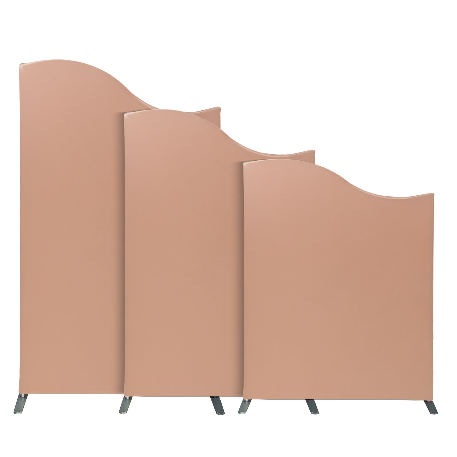 Spandex Arch Covers for Heavy Duty Wave Frame Backdrop 3pc/set - Blush/Rose Gold
