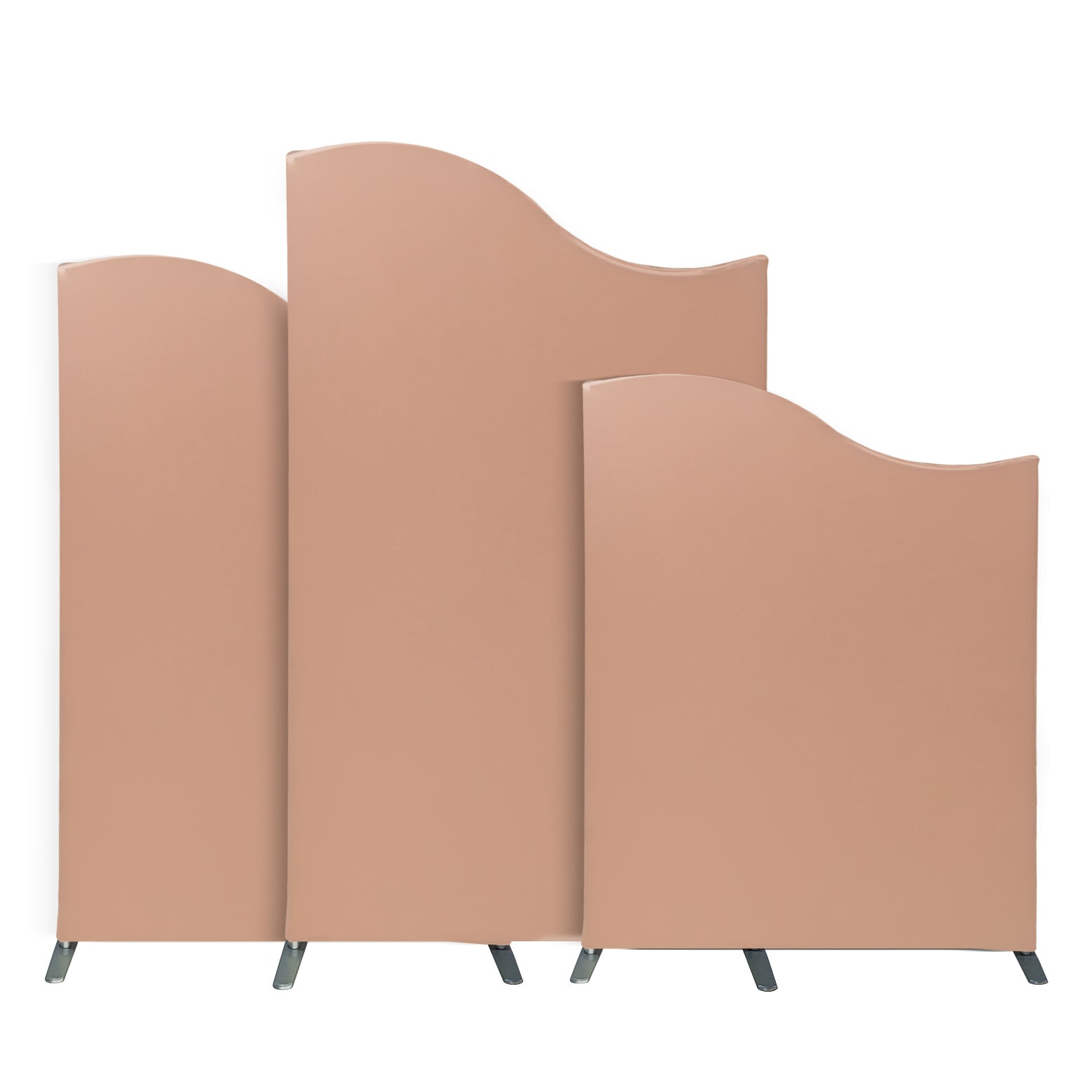 Spandex Arch Covers for Heavy Duty Wave Frame Backdrop 3pc/set - Blush/Rose Gold