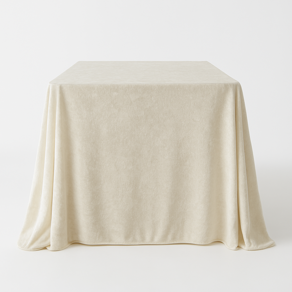 velvet tablecloth ivory