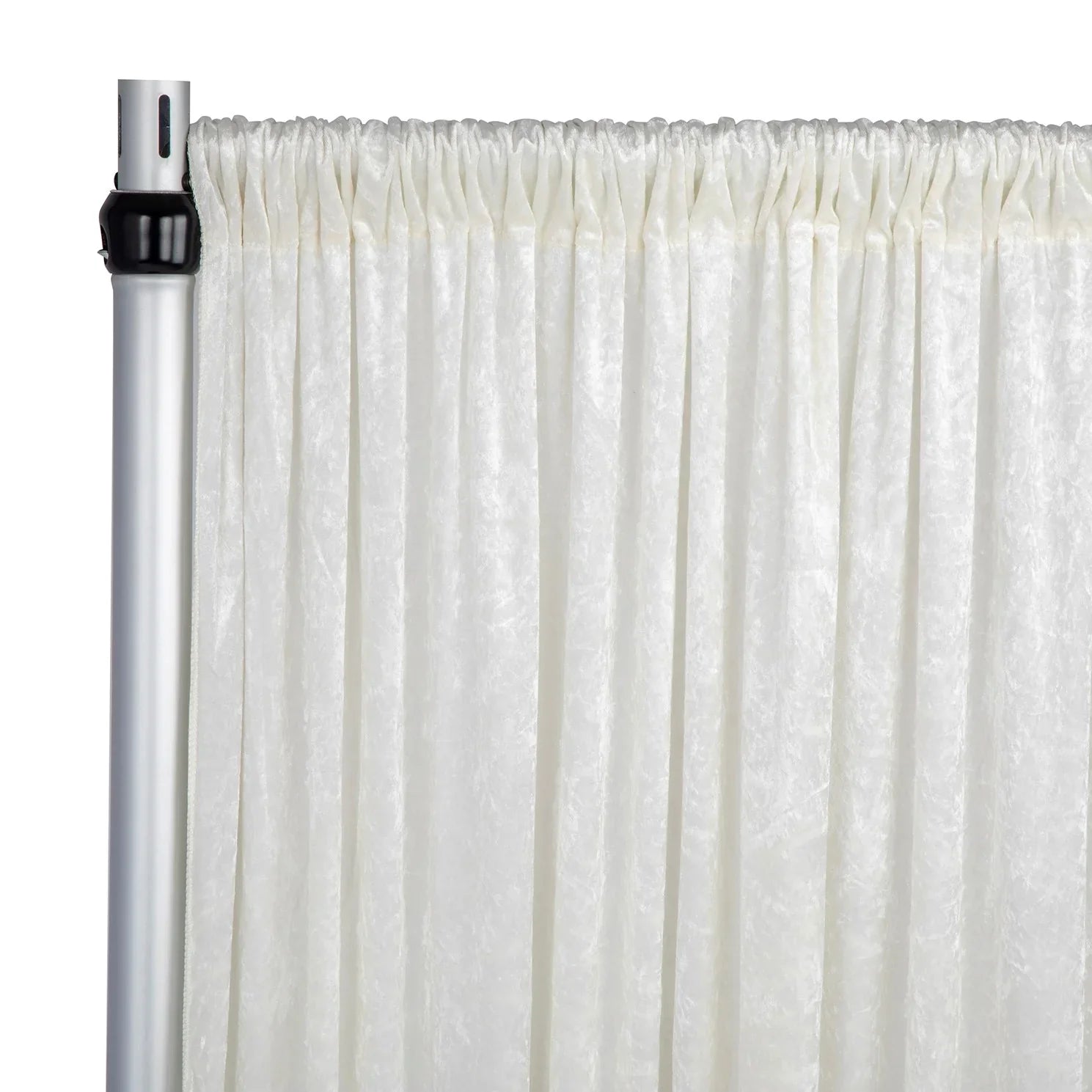 Velvet 20ft H x 52" W Drape/Backdrop Curtain Panel - Ivory