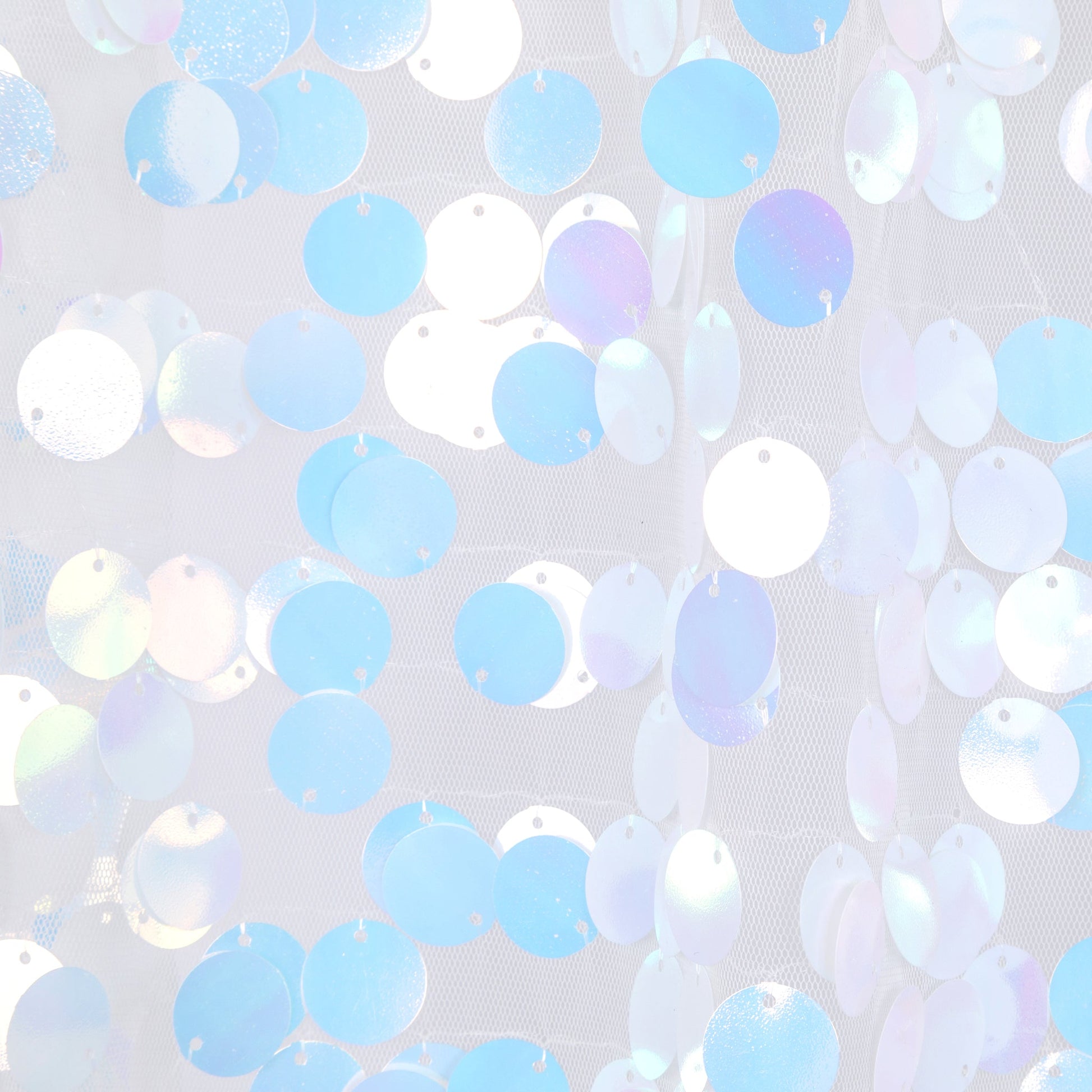 Large Payette Sequin 10ft H x 52" W Drape/Backdrop panel - Iridescent White - CV Linens