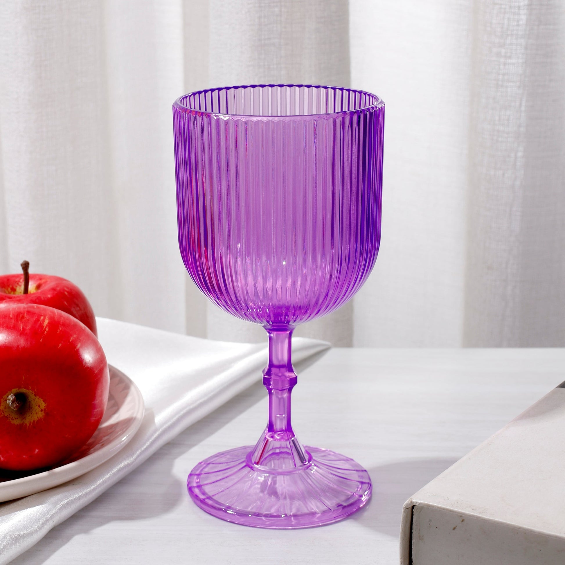 Lavender Acrylic 11oz Wine Goblets Ripple Design (6 pcs/pk)