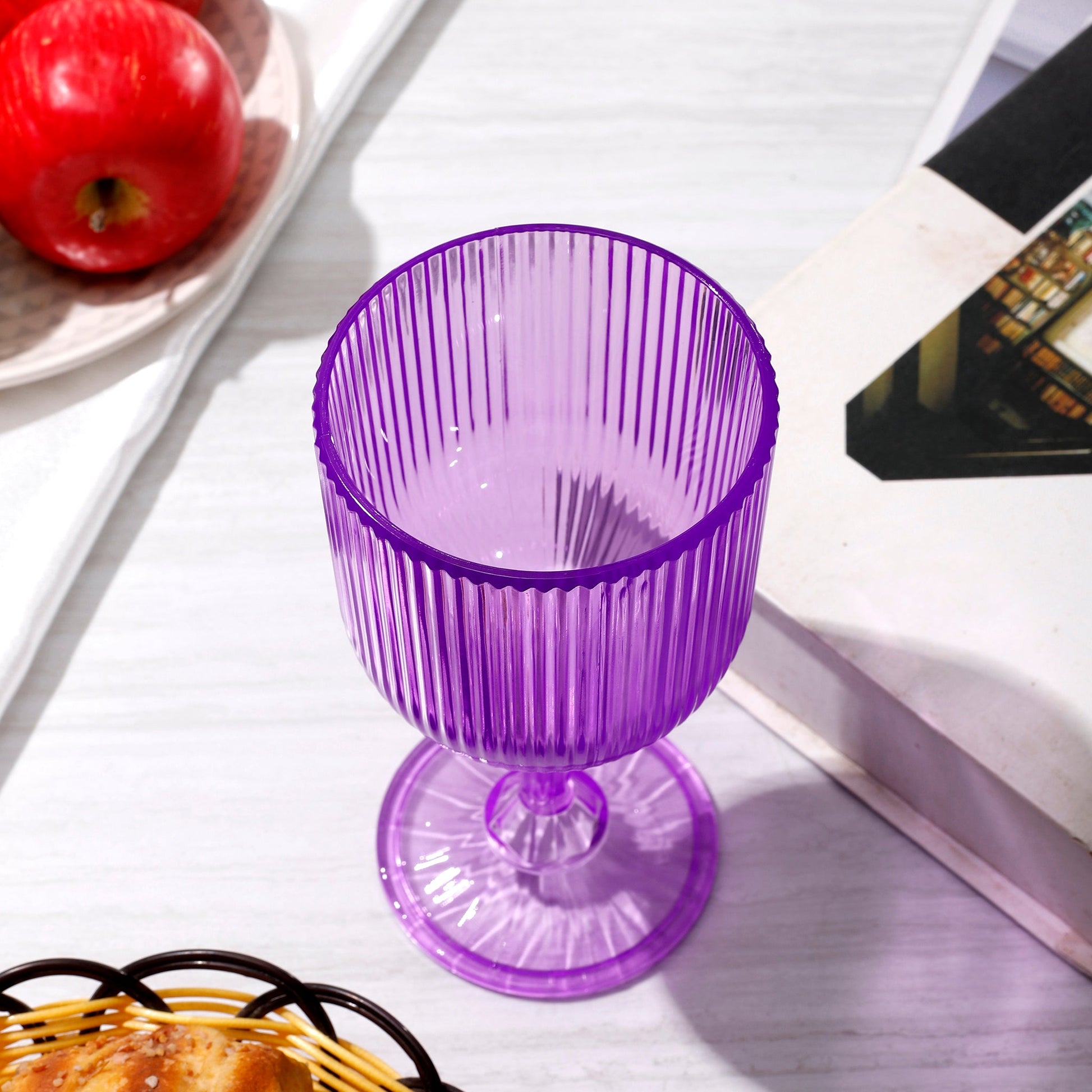 Lavender Acrylic 11oz Wine Goblets Ripple Design (6 pcs/pk)