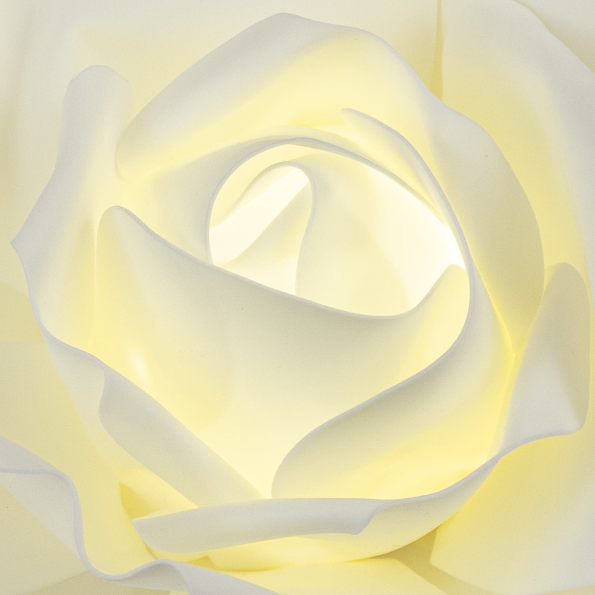 Lighted Large Foam Rose Wall Decor 50 cm - Ivory
