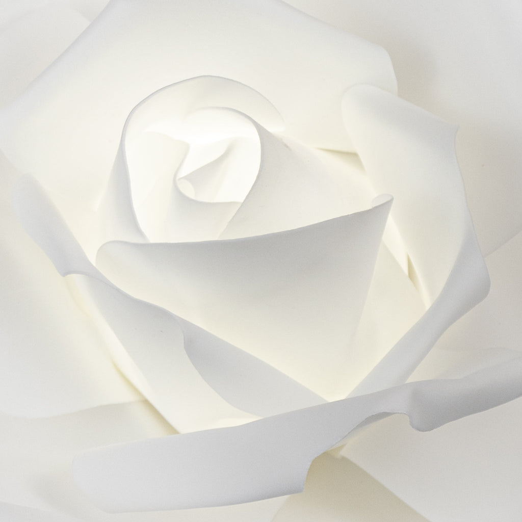 Lighted Large Foam Rose Wall Decor 40 cm - White