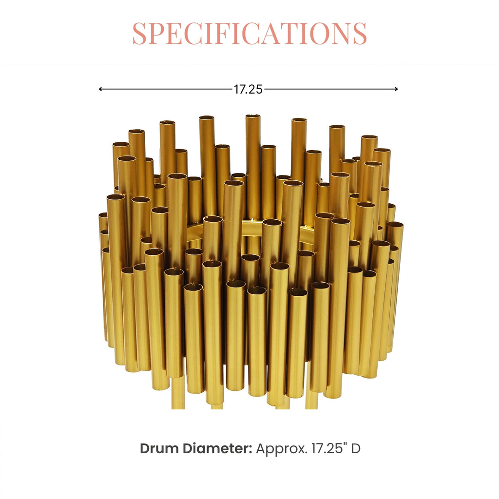 Luxe Drum Table Centerpiece Stand - Gold