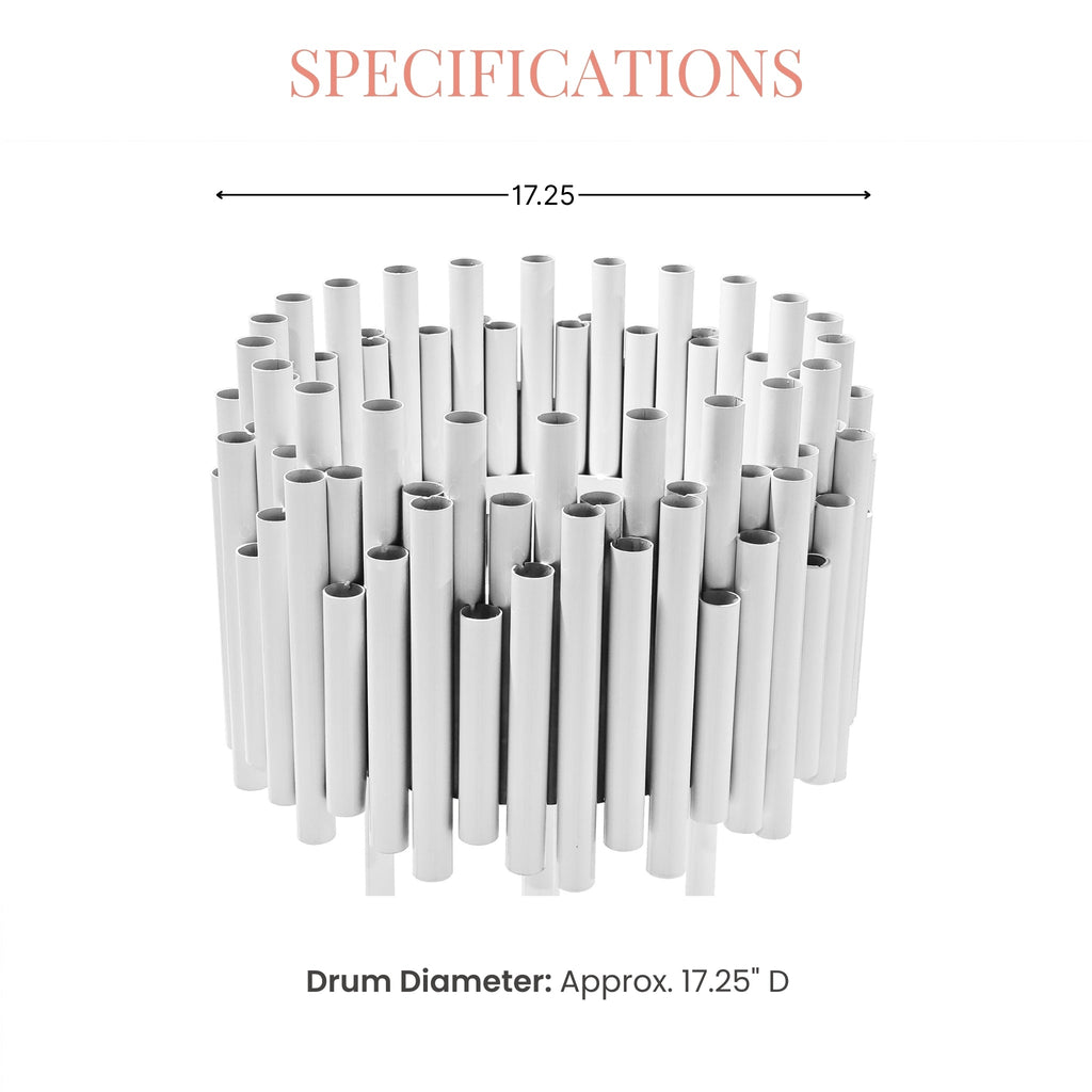 Luxe Drum Table Centerpiece Stand - White