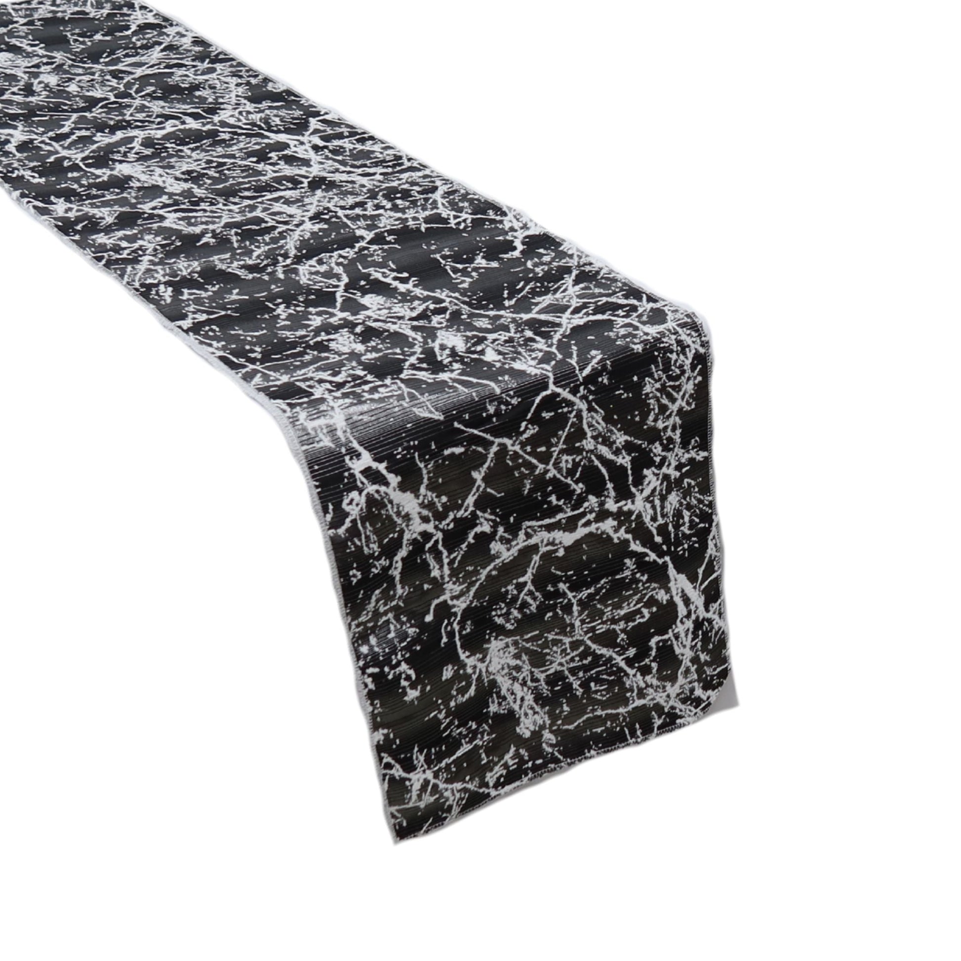 Marble Reversible Jacquard Table Runner - Silver