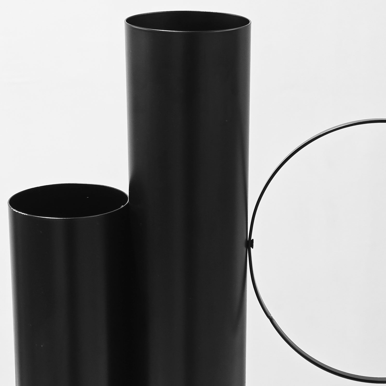Set of 2 Modern Double Tube Floral Centerpiece Stand - Black