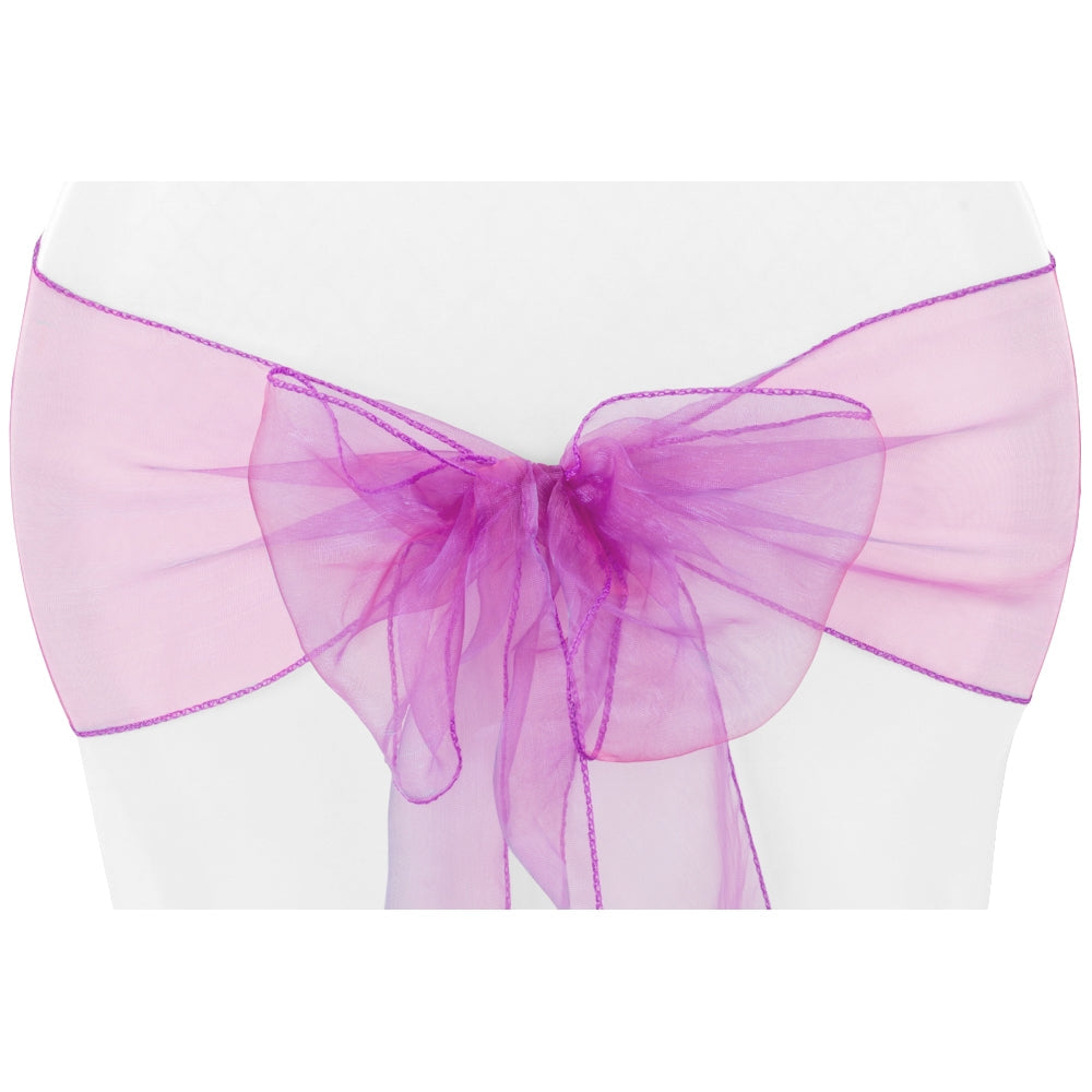 Organza Chair Sash - Magenta - CV Linens
