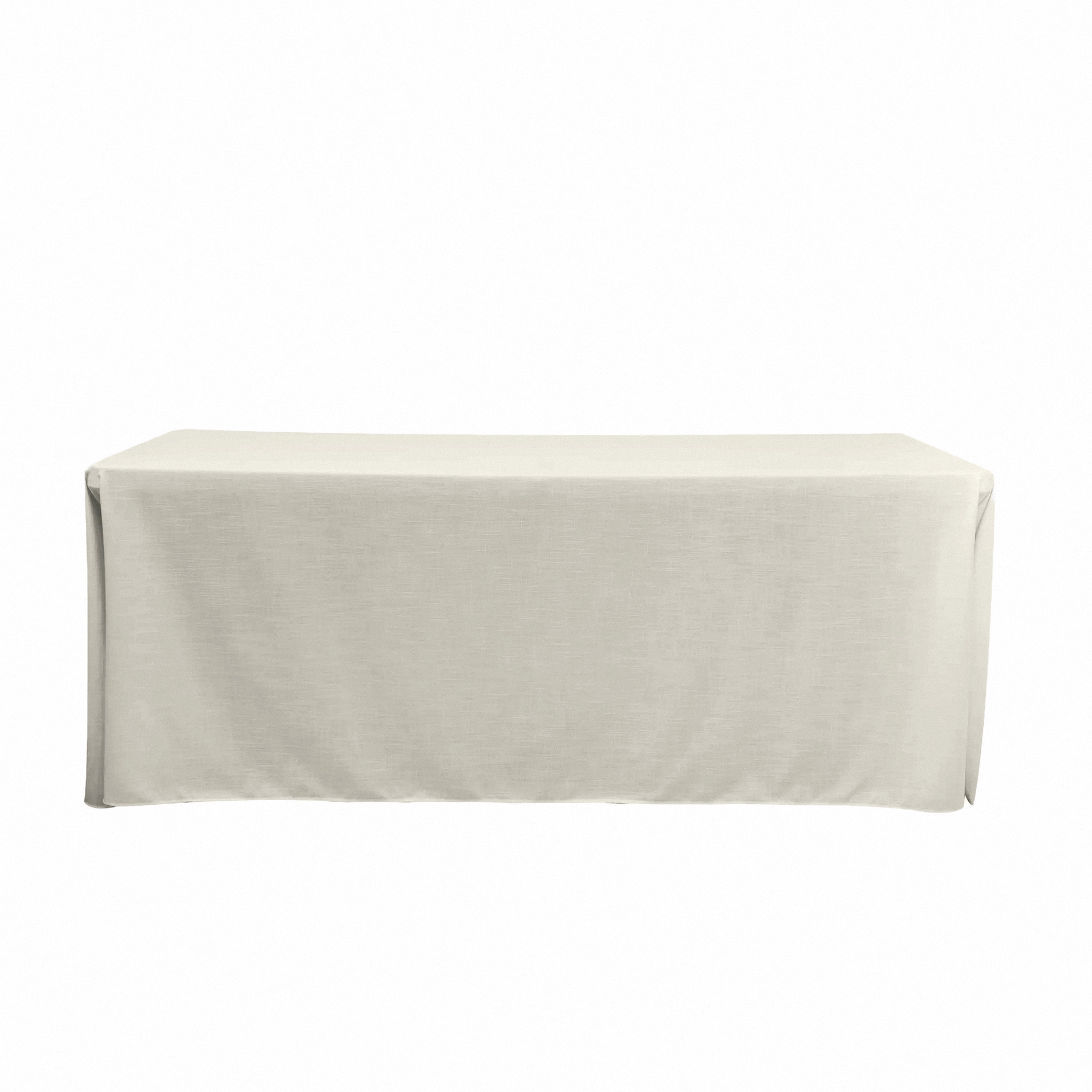 Premium Linen-Look Panama Weave 90""x132"" Rectangle Tablecloth - Light Ivory/Off White