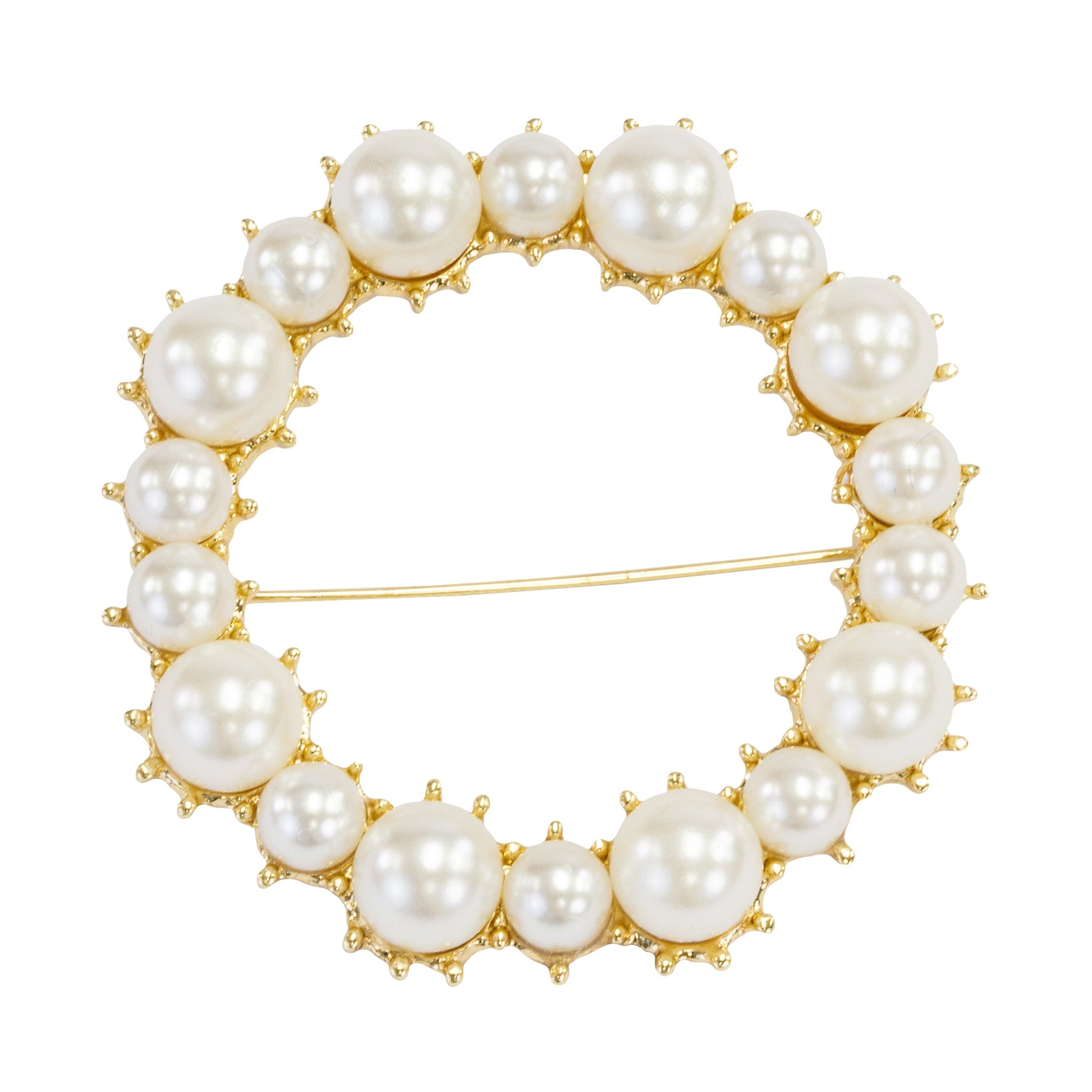 Pearl Buckle Sash Pin - Pearl White - CV Linens
