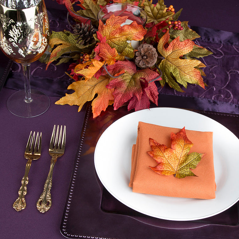 Polyester Napkin 20"x20" - Burnt Orange - CV Linens