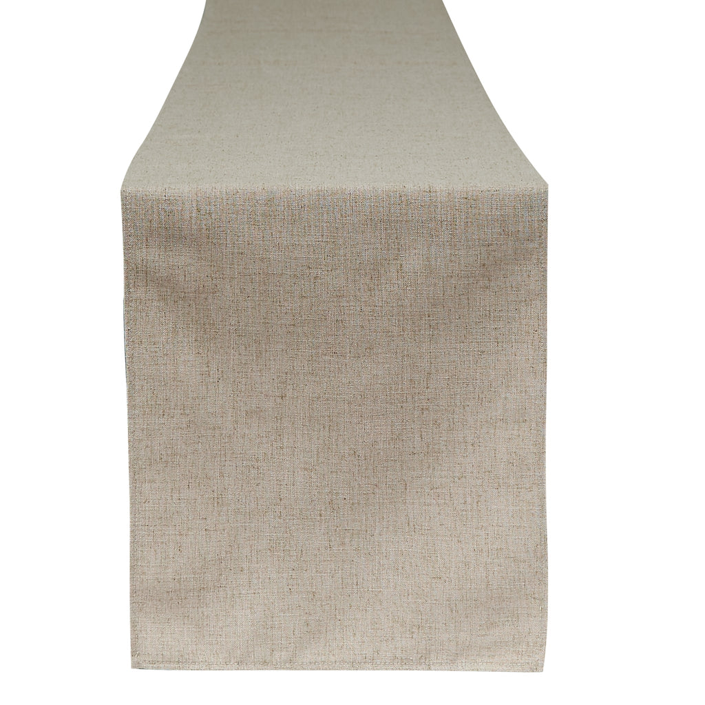 Premium Linen-Look Panama Weave Table Runner - Beige