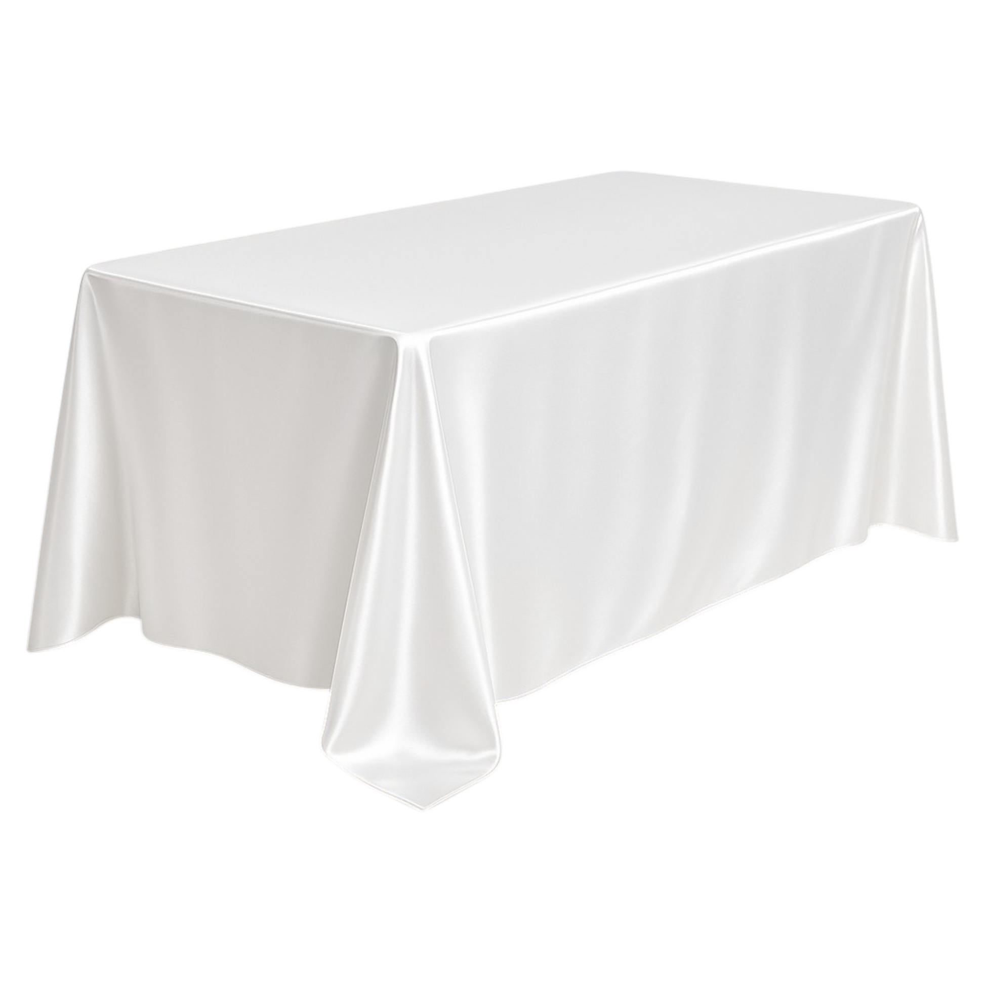 Wrinkle Free 90"x156" Rectangular Tablecloth - White angled view