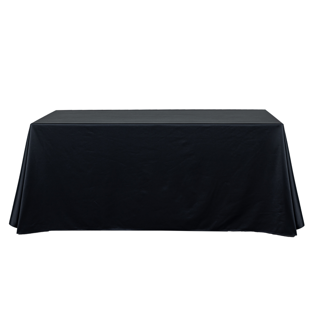 Premium Satin (Wrinkle-Resistant) 90"x156" Rectangular Tablecloth - Black
