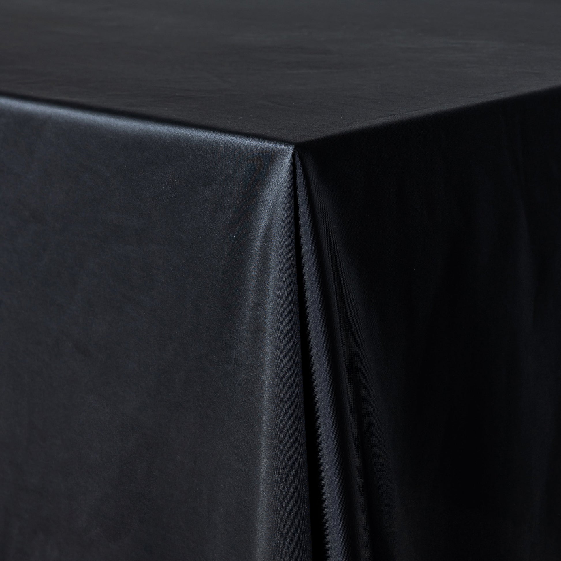 Premium Satin (Wrinkle-Resistant) 90"x132" Rectangular Tablecloth - Black
