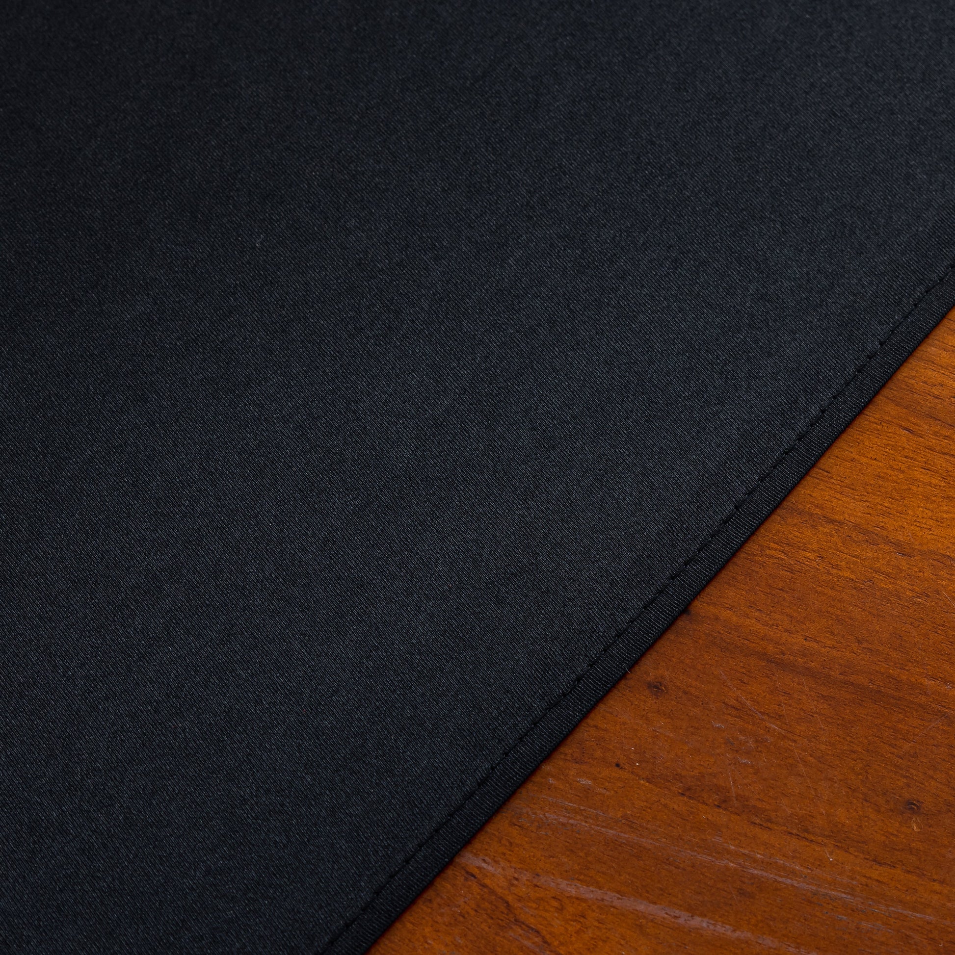 Premium Satin (Wrinkle-Resistant) 90"x132" Rectangular Tablecloth - Black
