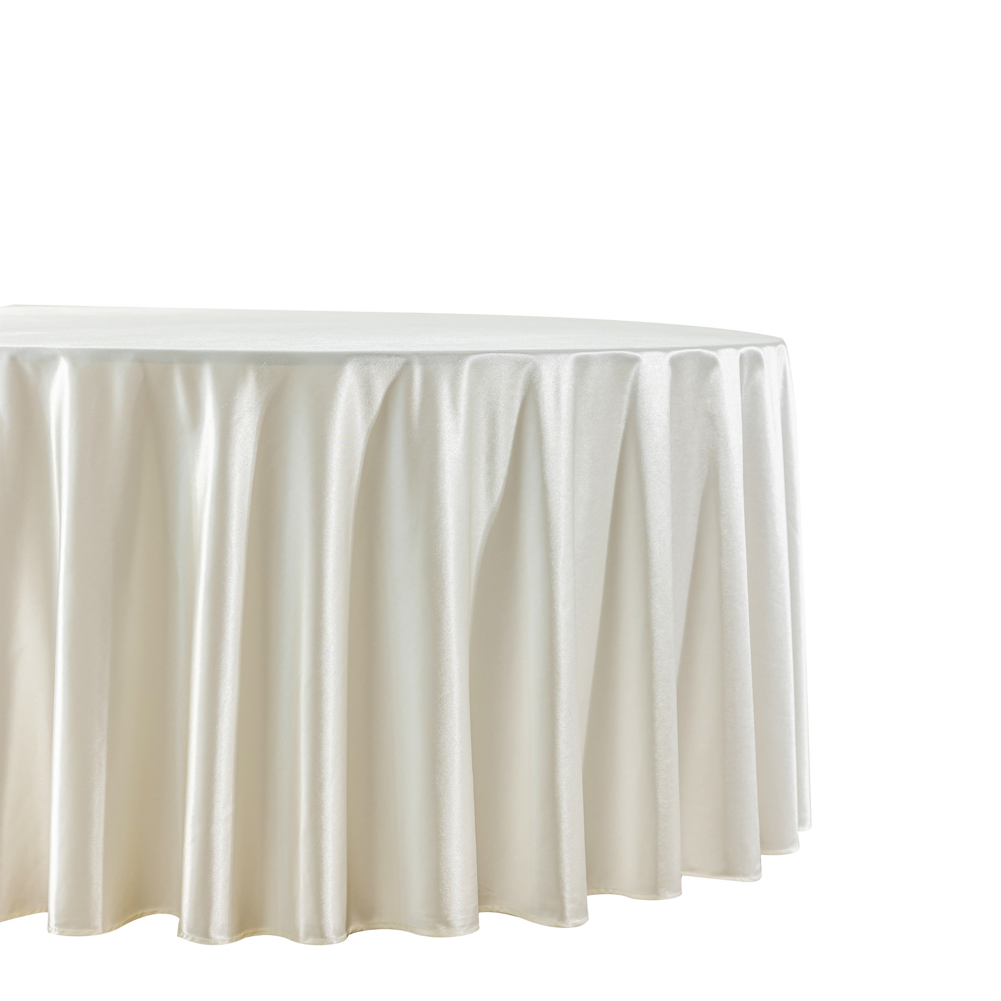 Premium Satin (Wrinkle-Resistant) 132" Round Tablecloth - Ivory