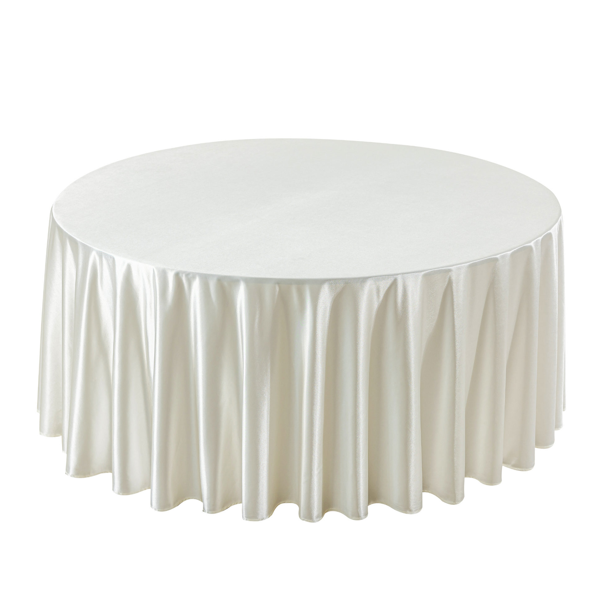 Premium Satin (Wrinkle-Resistant) 132" Round Tablecloth - Ivory