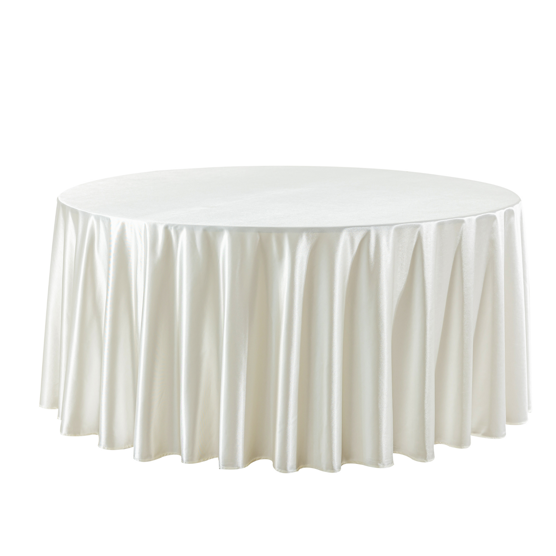 Premium Satin (Wrinkle-Resistant) 132" Round Tablecloth - Ivory