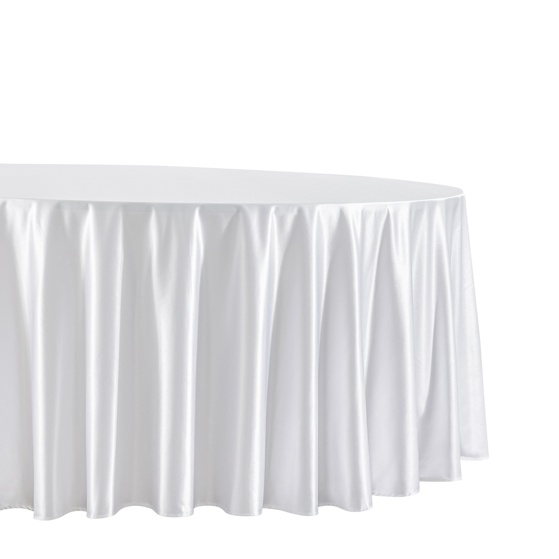 Premium Satin (Wrinkle-Resistant) 120" Round Tablecloth - White

