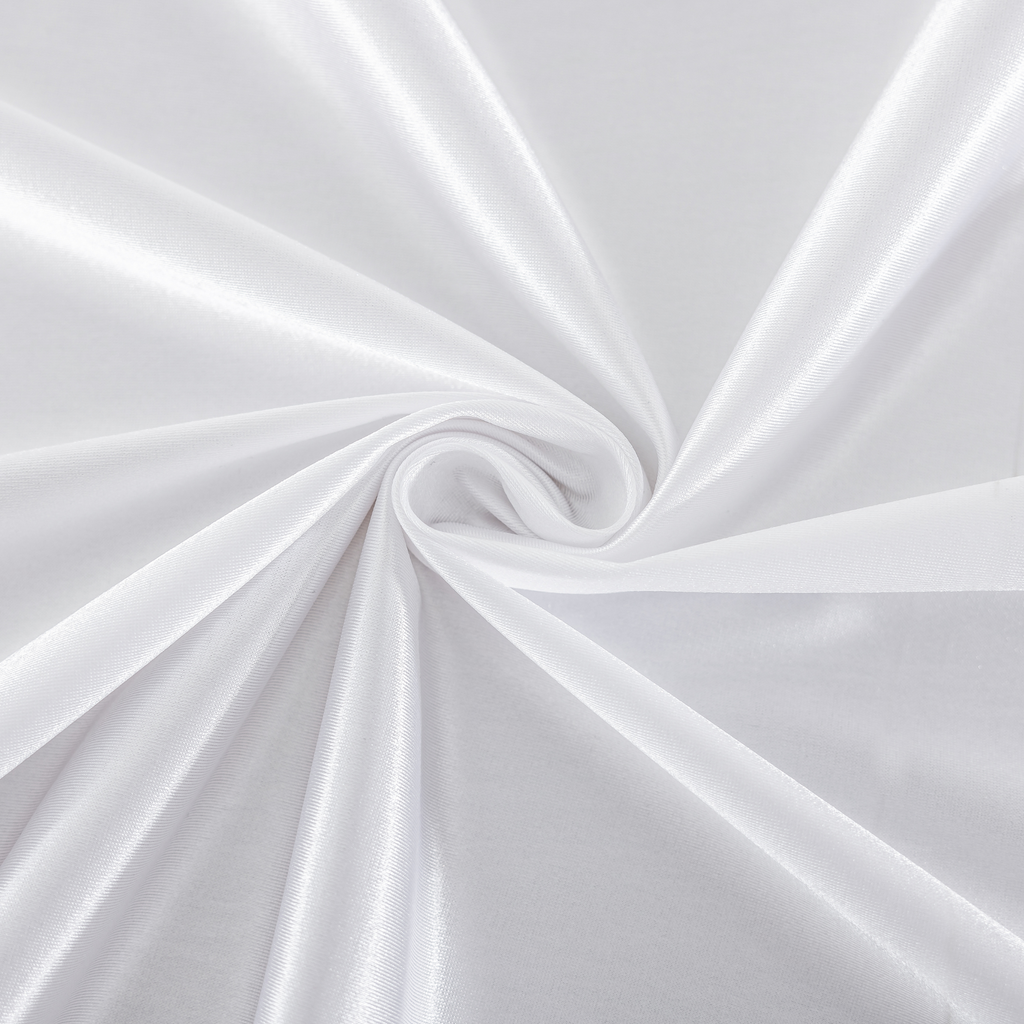Premium Satin (Wrinkle-Resistant) 120" Round Tablecloth - White
