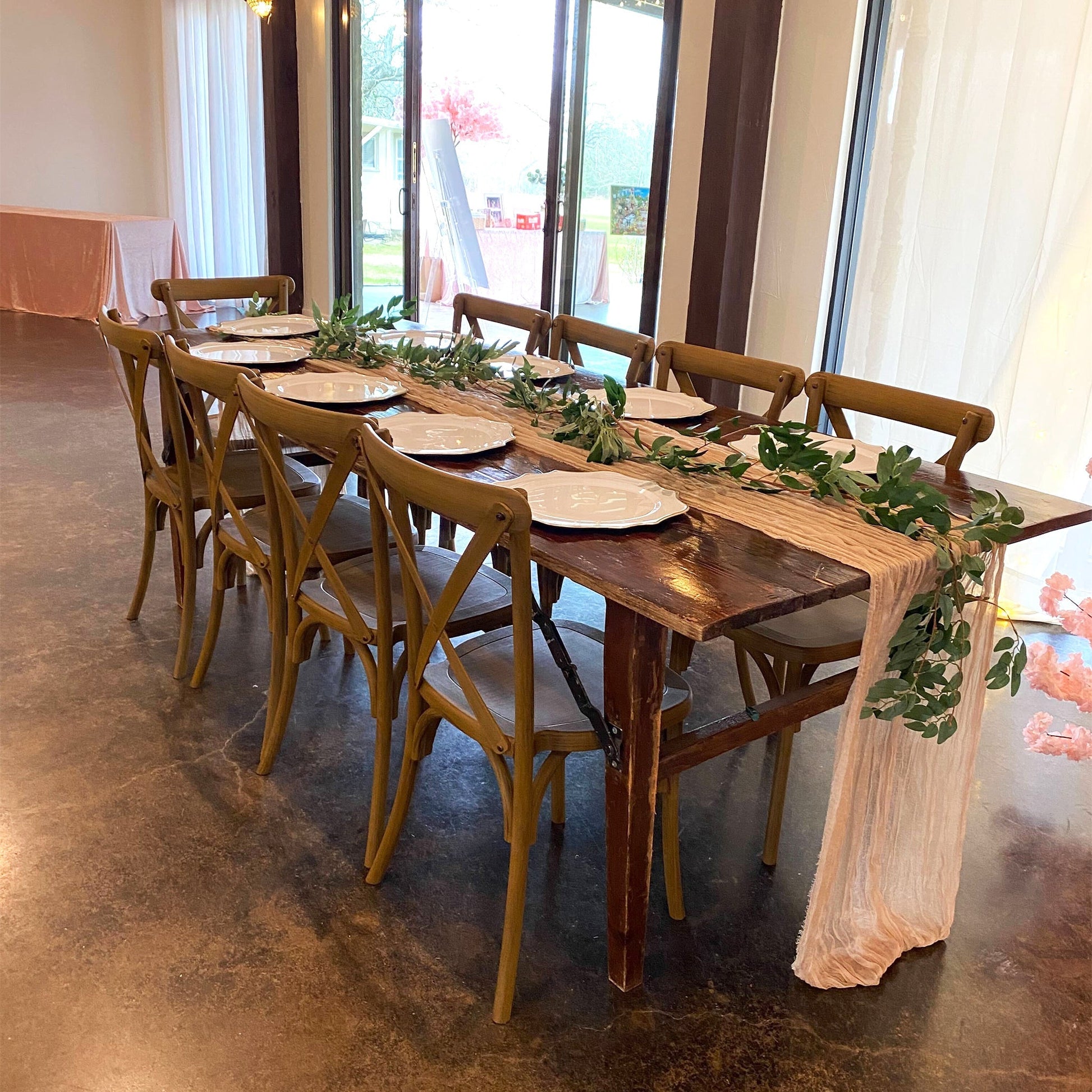 Premium Cheesecloth Table Runner 16FT x 25" - Champagne
