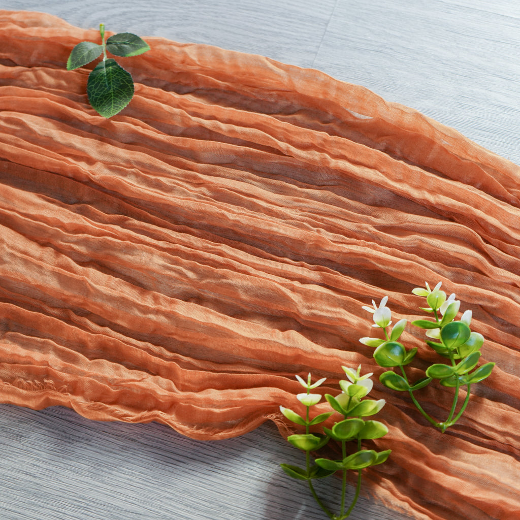 Premium Cheesecloth Table Runner 16FT x 25" - Terracotta