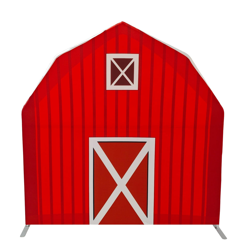 Red Barn Printed Backdrop Spandex Cover