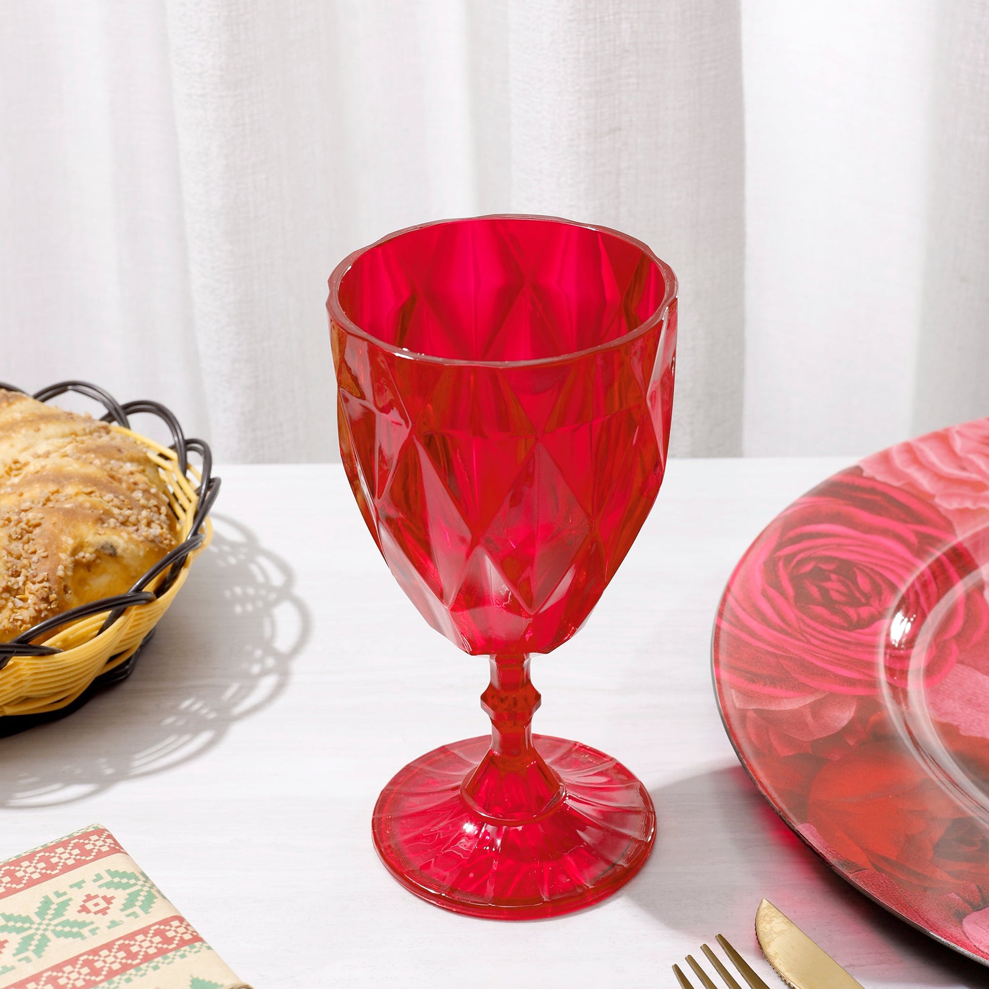 Red Vintage Acrylic Goblets (6 pcs/pk)