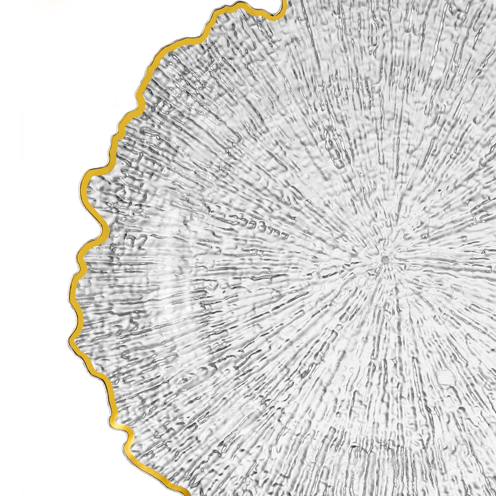Reef Acrylic Charger Plate - Clear Gold Trim