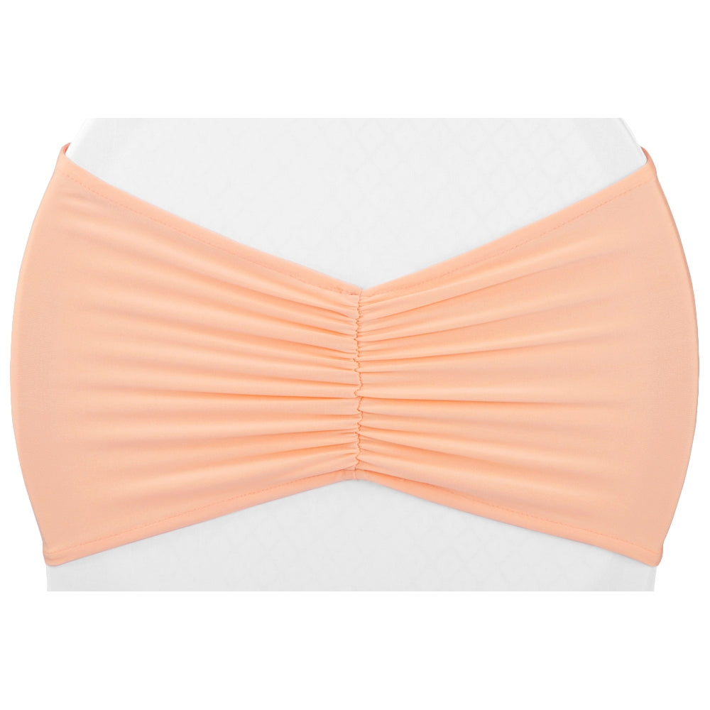 Ruffled Spandex Chair Band - Peach - CV Linens