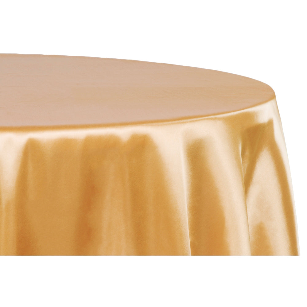 Satin 120" Round Tablecloth - Gold Antique - CV Linens