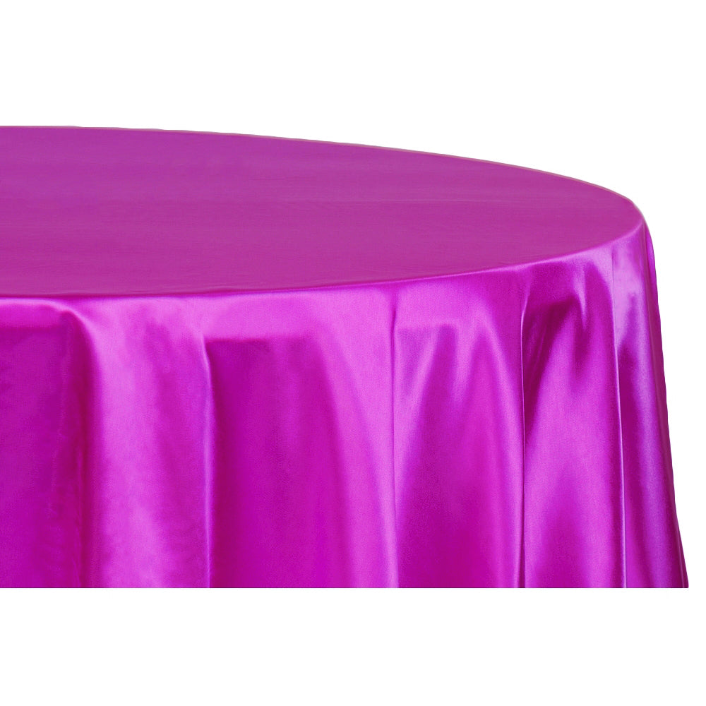 Satin 132" Round Tablecloth - Magenta Violet - CV Linens