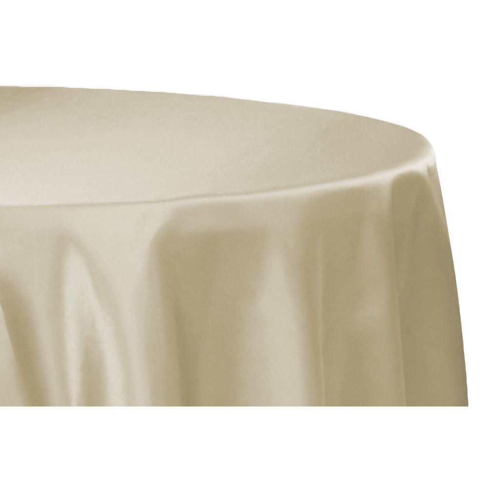 Satin 120" Round Tablecloth - Taupe - CV Linens