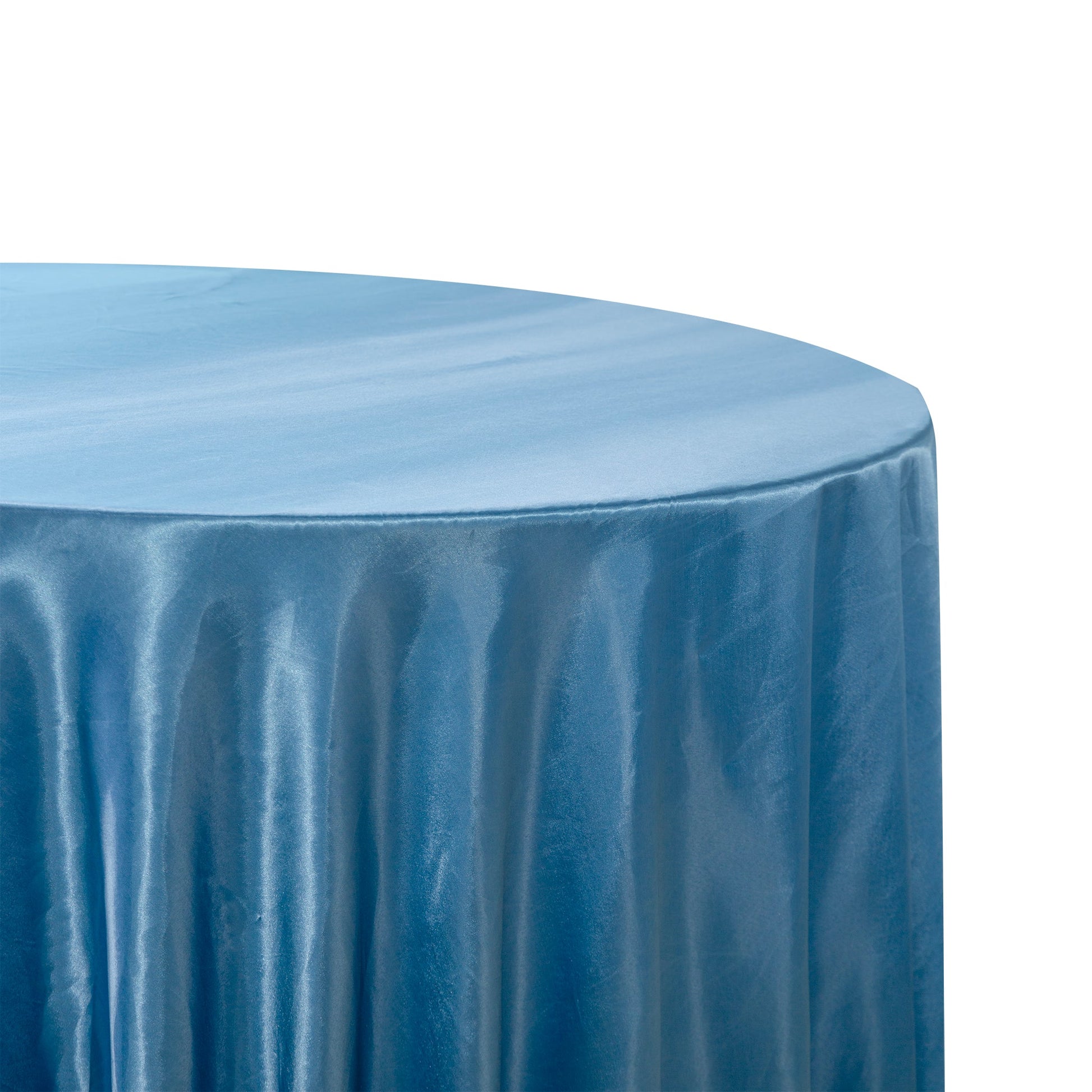 Satin 120" Round Tablecloth - Steele Blue