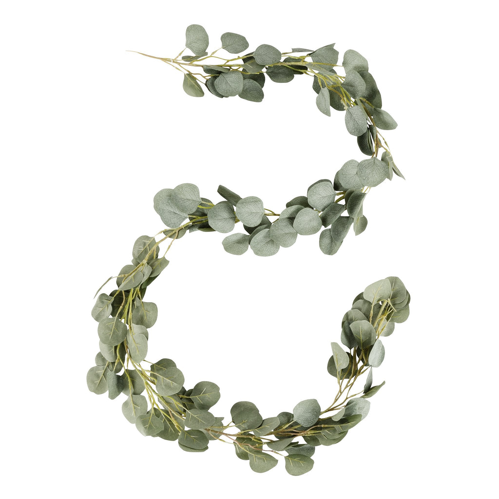 Silver Dollar Eucalyptus Artificial Greenery Garland 6ft Long - CV Linens