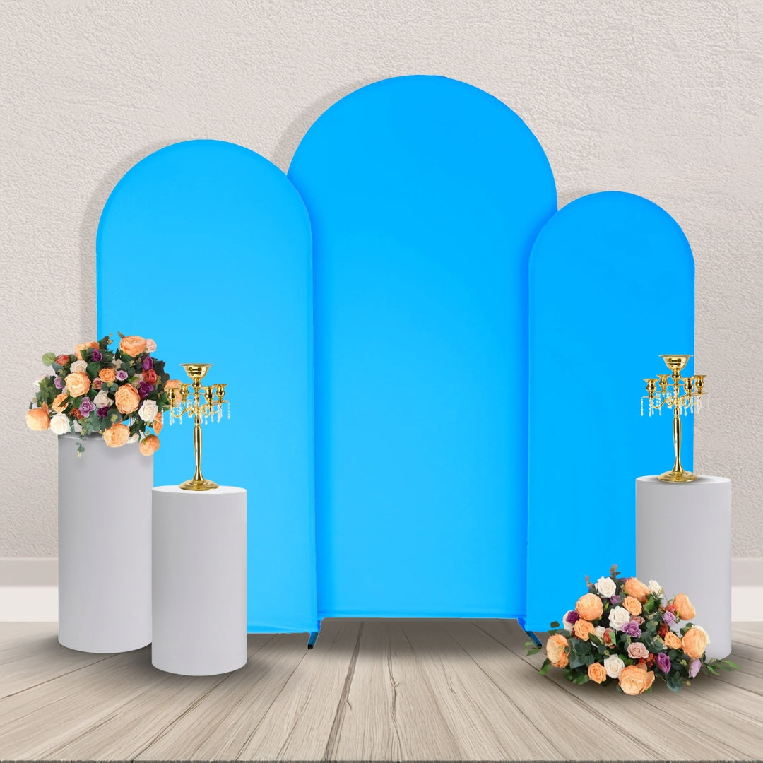 Spandex Covers for Trio Arch Frame Backdrop 3pc/set - Aqua Blue