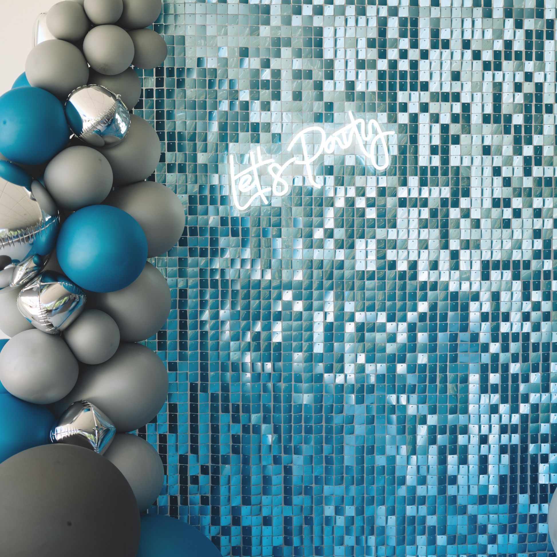 Spangle Shimmer Sequin Wall Panel Backdrops (24 panels) - Turquoise