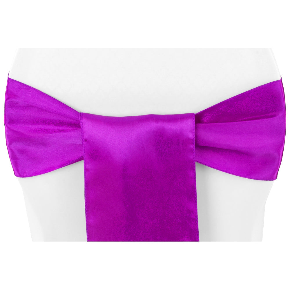 Standard Satin Chair Sash - Magenta Violet - CV Linens