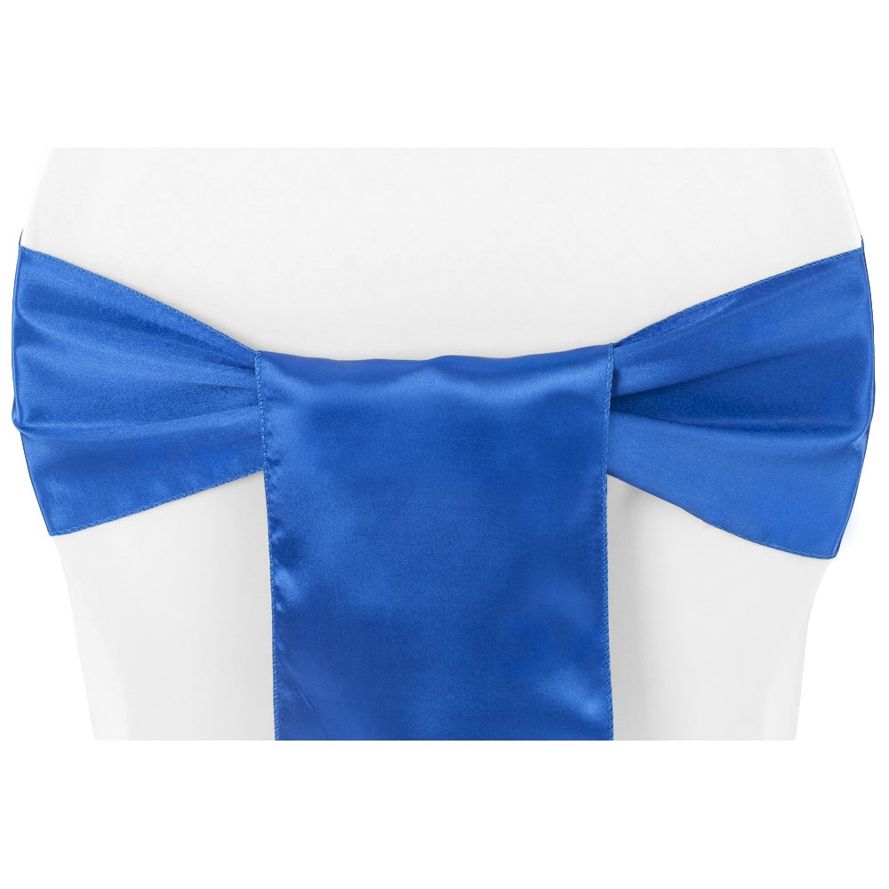 Standard Satin Chair Sash - Royal Blue - CV Linens